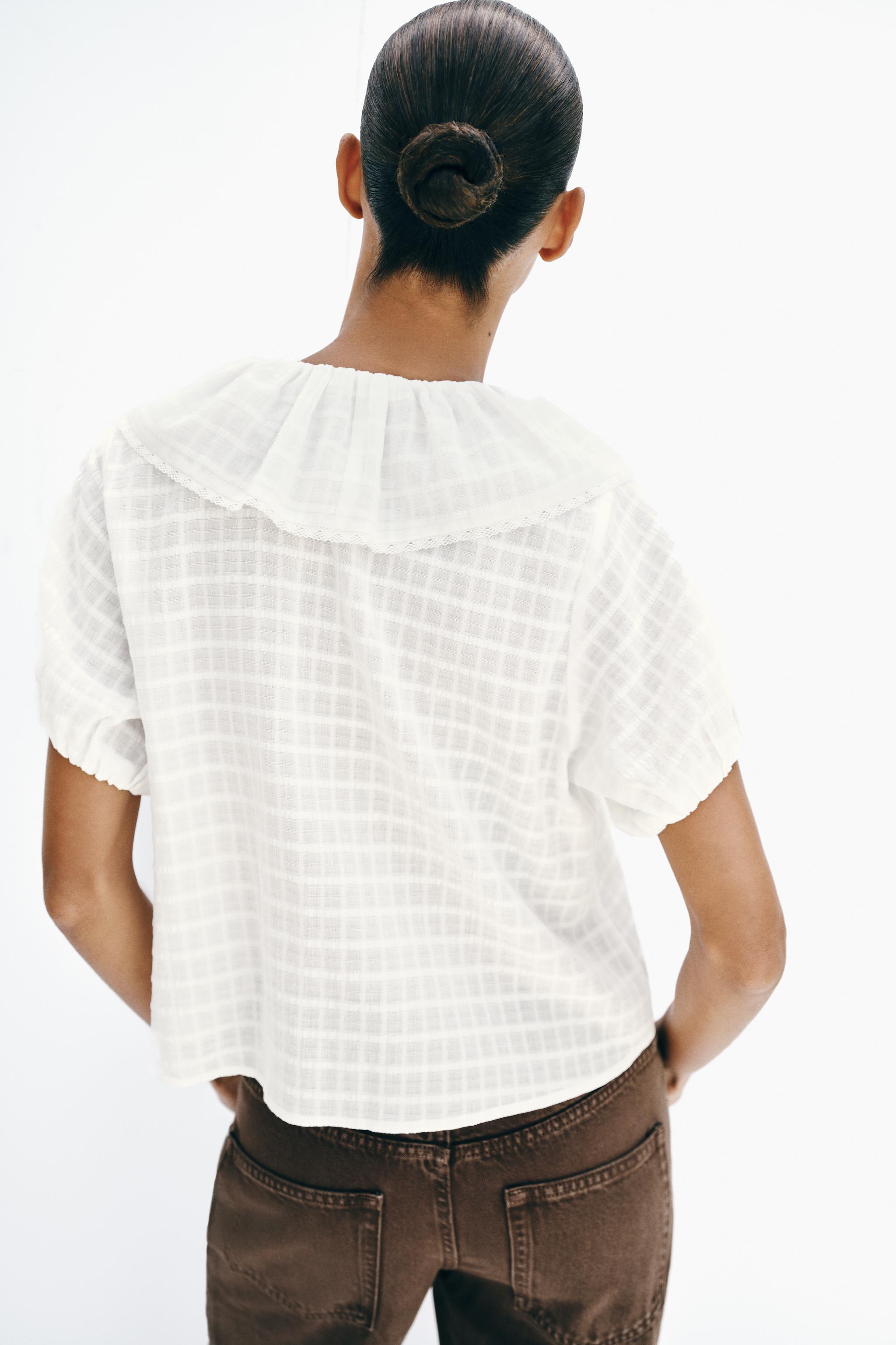 RUFFLED TIE BLOUSE
